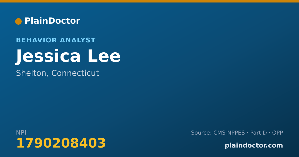 Shareable card for Jessica Lee - Behavior Analyst, Shelton, CT