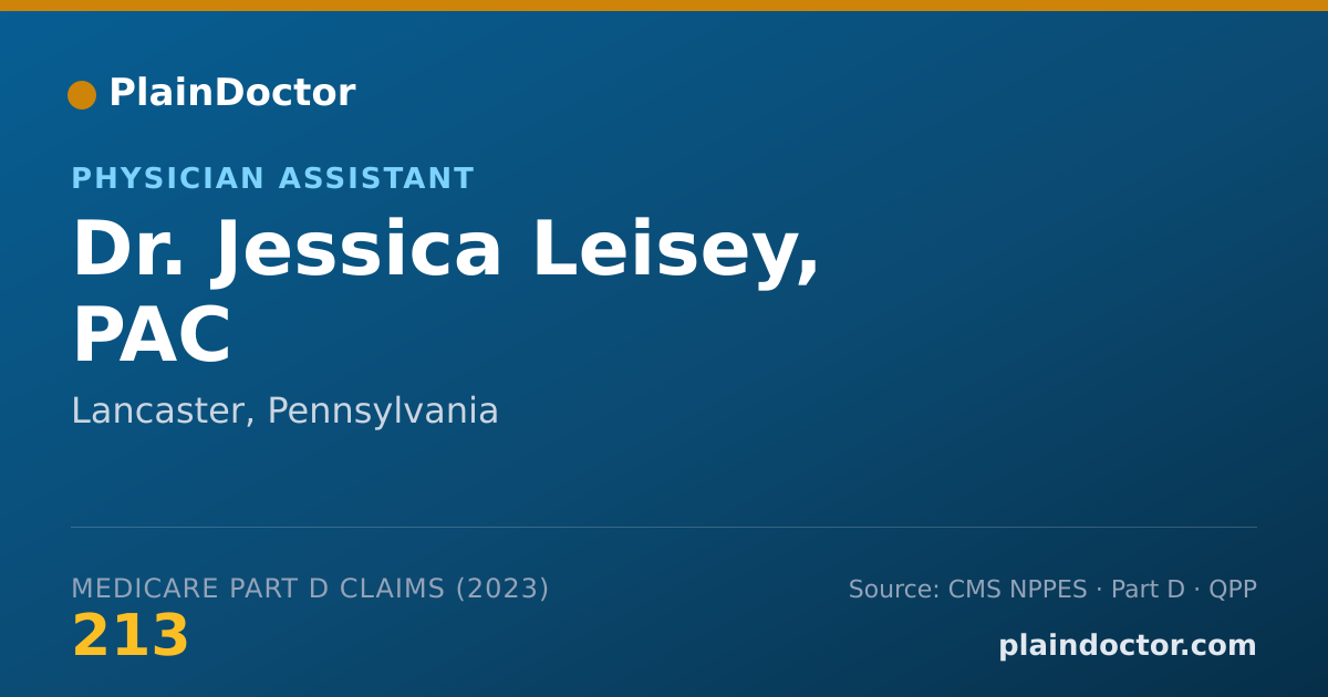 Shareable card for Jessica Leisey, PAC - Physician Assistant, Lancaster, PA
