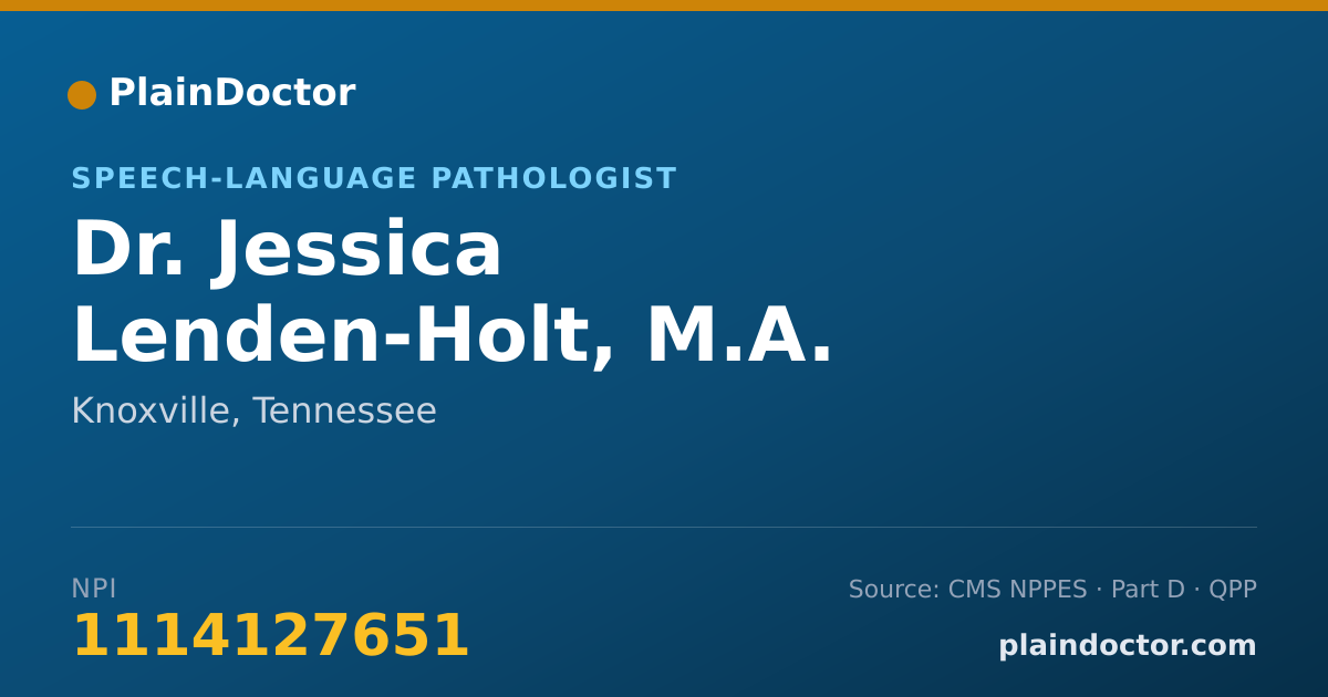 Shareable card for Jessica Lenden-Holt, M.A. CCC-SLP - Speech-Language Pathologist, Knoxville, TN
