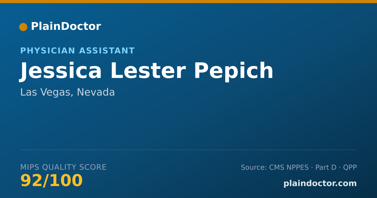 Shareable card for Jessica Lester Pepich - Physician Assistant, Las Vegas, NV