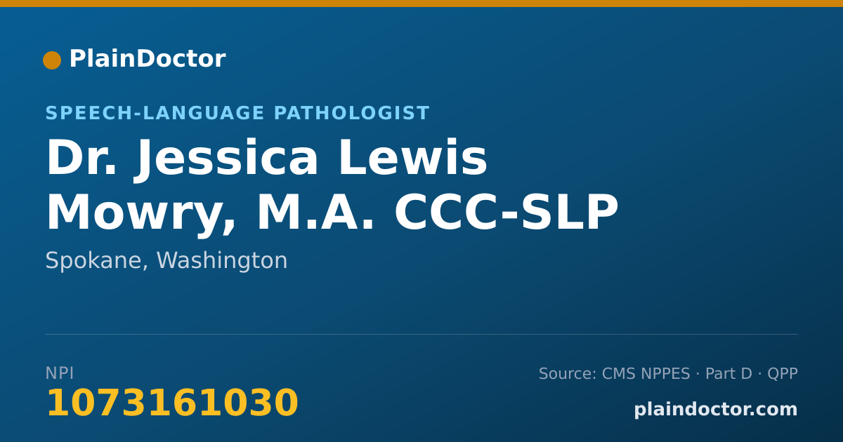 Shareable card for Jessica Lewis Mowry, M.A. CCC-SLP - Speech-Language Pathologist, Spokane, WA