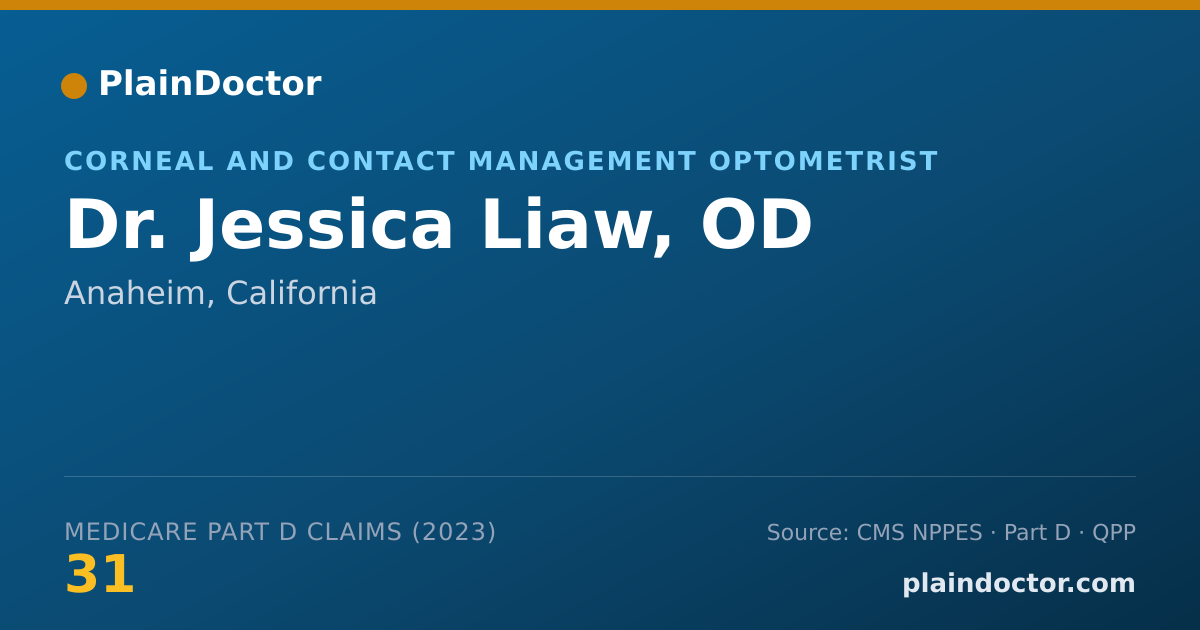 Shareable card for Jessica Liaw, OD - Corneal and Contact Management Optometrist, Anaheim, CA