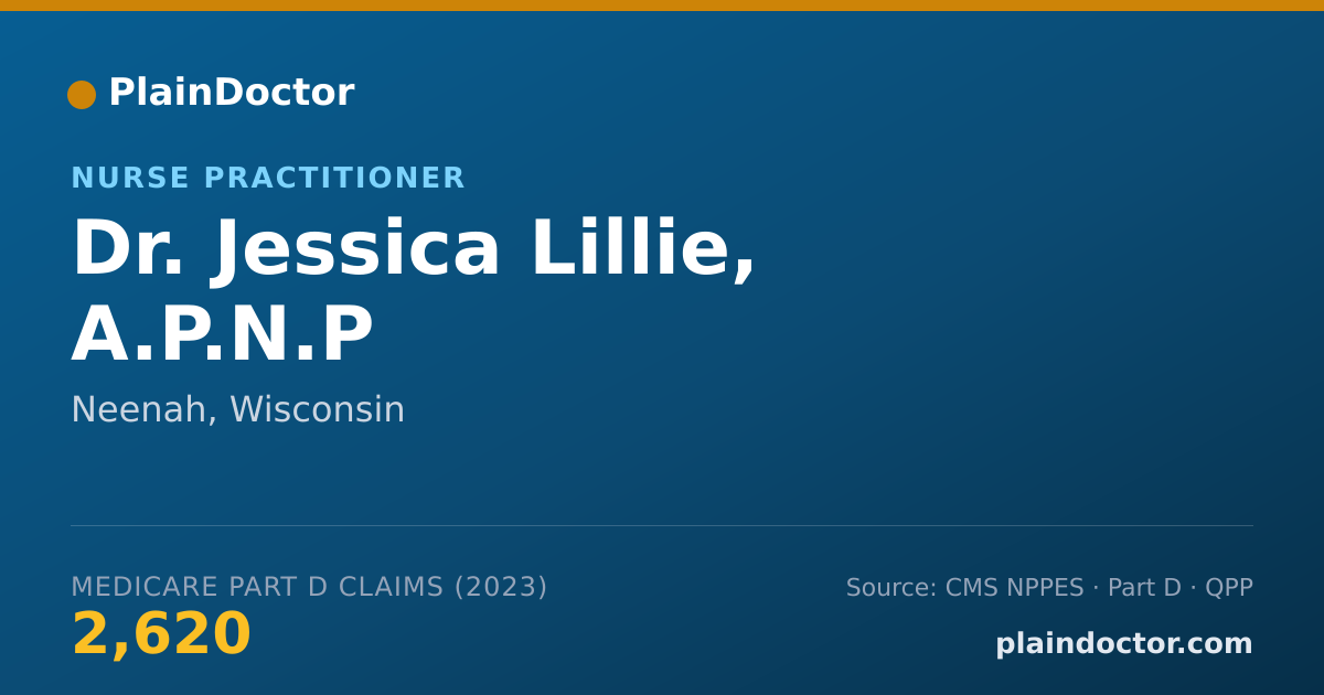 Shareable card for Jessica Lillie, A.P.N.P - Nurse Practitioner, Neenah, WI