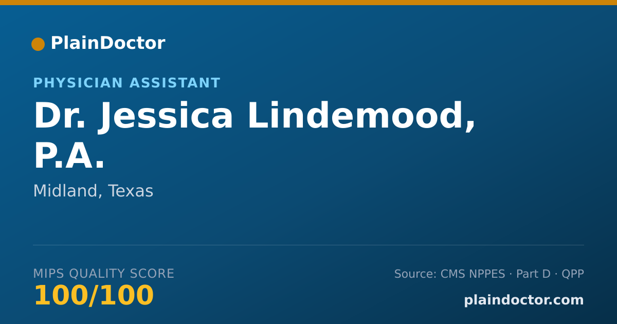 Shareable card for Jessica Lindemood, P.A. - Physician Assistant, Midland, TX