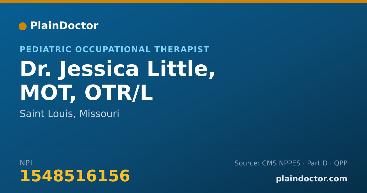 Shareable card for Jessica Little, MOT, OTR/L - Pediatric Occupational Therapist, Saint Louis, MO