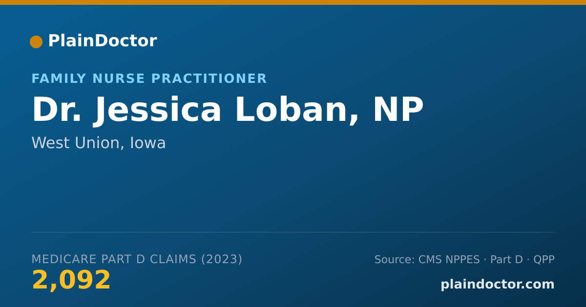 Shareable card for Jessica Loban, NP - Family Nurse Practitioner, West Union, IA