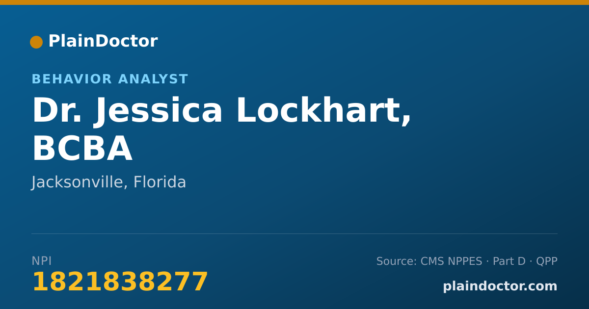 Shareable card for Jessica Lockhart, BCBA - Behavior Analyst, Jacksonville, FL