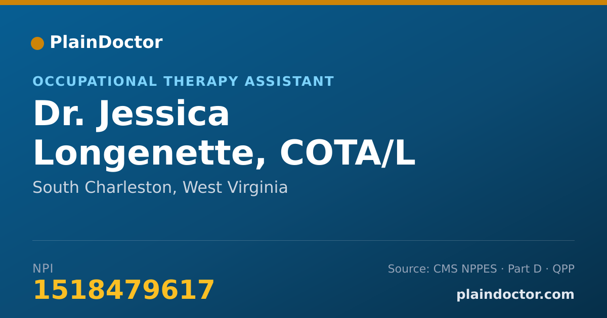 Shareable card for Jessica Longenette, COTA/L - Occupational Therapy Assistant, South Charleston, WV