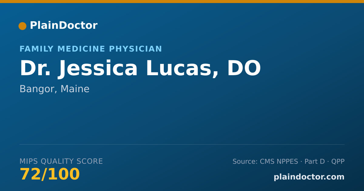 Shareable card for Jessica Lucas, DO - Family Medicine Physician, Bangor, ME