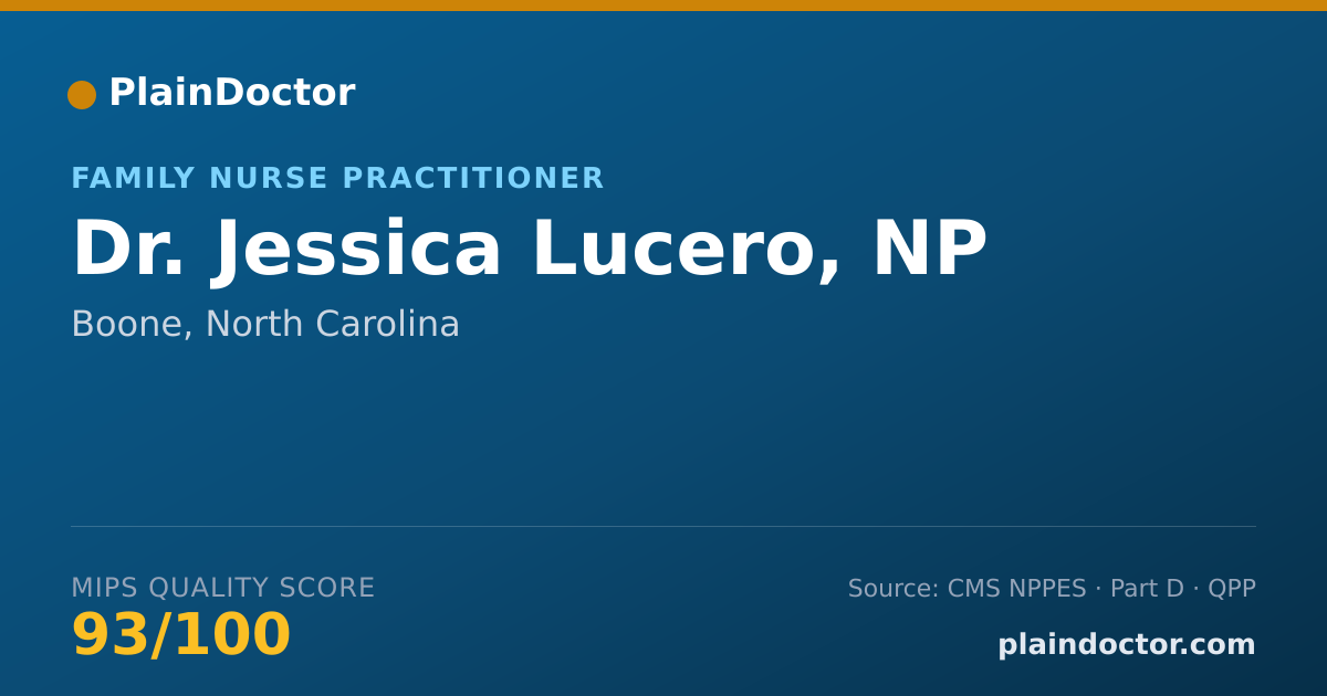Shareable card for Jessica Lucero, NP - Family Nurse Practitioner, Boone, NC