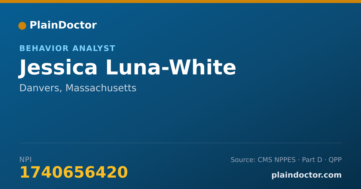 Shareable card for Jessica Luna-White - Behavior Analyst, Danvers, MA