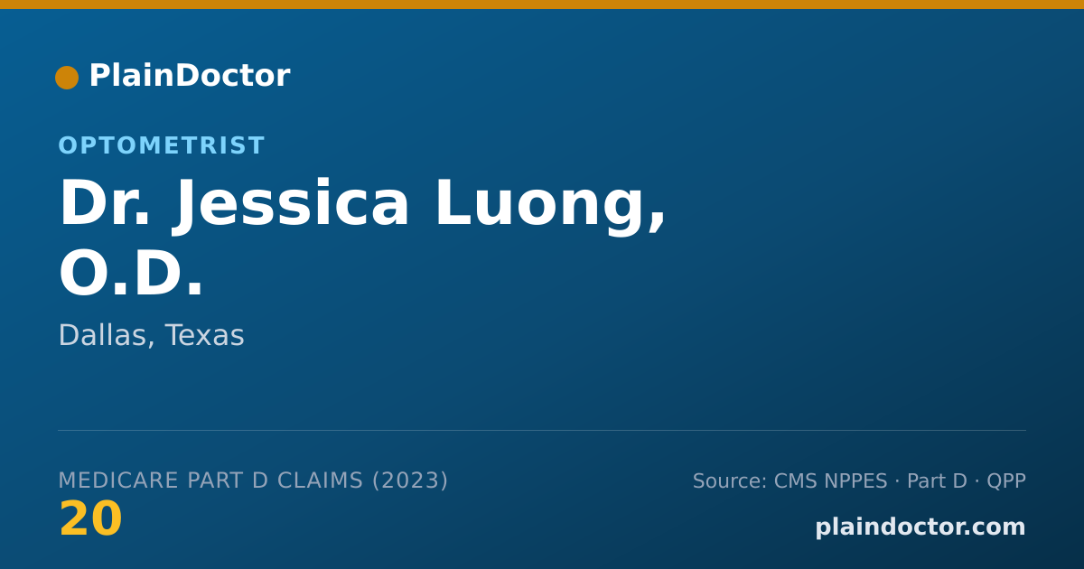 Shareable card for Jessica Luong, O.D. - Optometrist, Dallas, TX