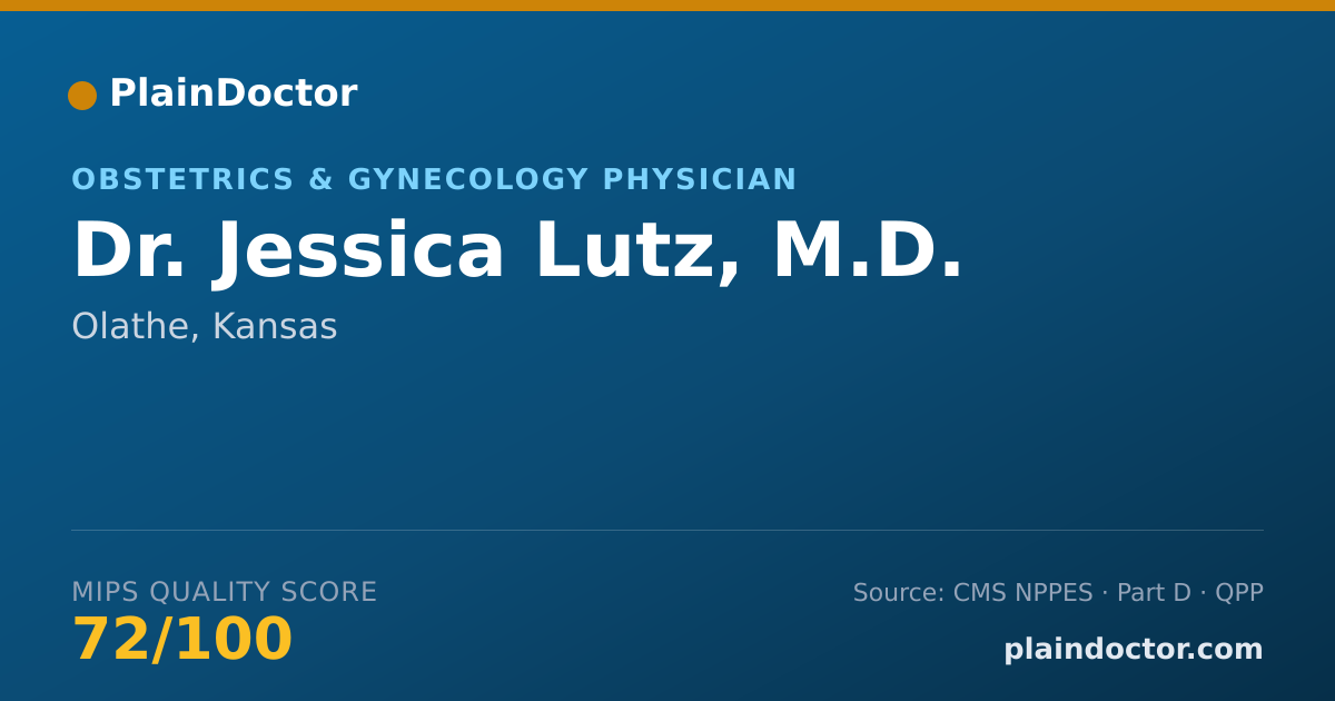 Shareable card for Jessica Lutz, M.D. - Obstetrics & Gynecology Physician, Olathe, KS