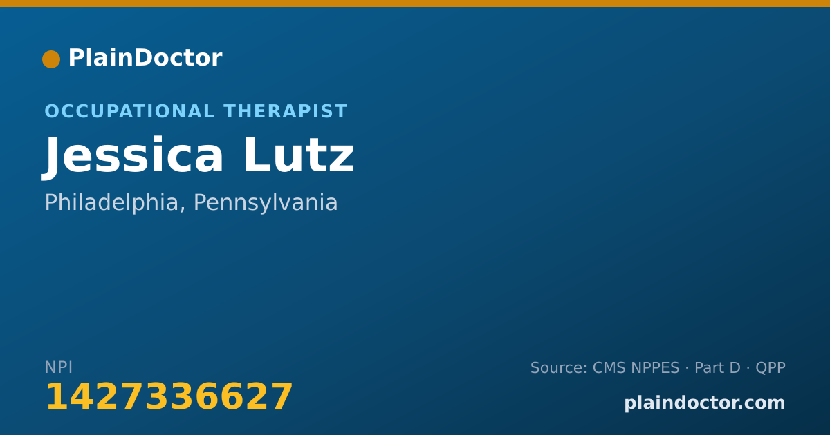 Shareable card for Jessica Lutz - Occupational Therapist, Philadelphia, PA