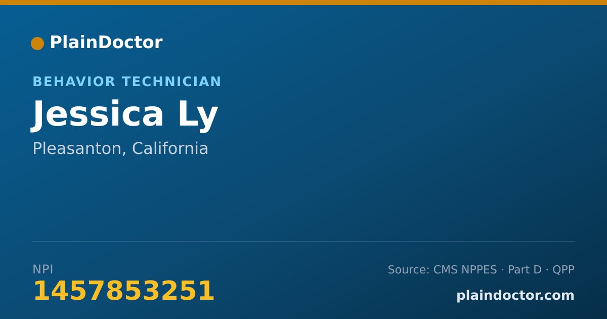 Shareable card for Jessica Ly - Behavior Technician, Pleasanton, CA