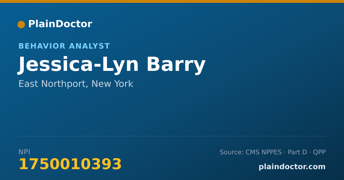 Shareable card for Jessica-Lyn Barry - Behavior Analyst, East Northport, NY