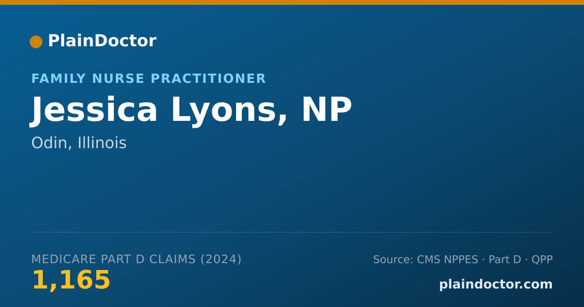 Shareable card for Jessica Lyons, NP - Family Nurse Practitioner, Odin, IL