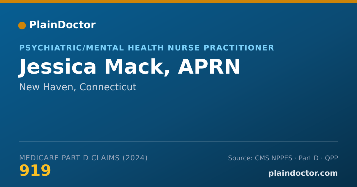 Shareable card for Jessica Mack, APRN - Psychiatric/Mental Health Nurse Practitioner, New Haven, CT