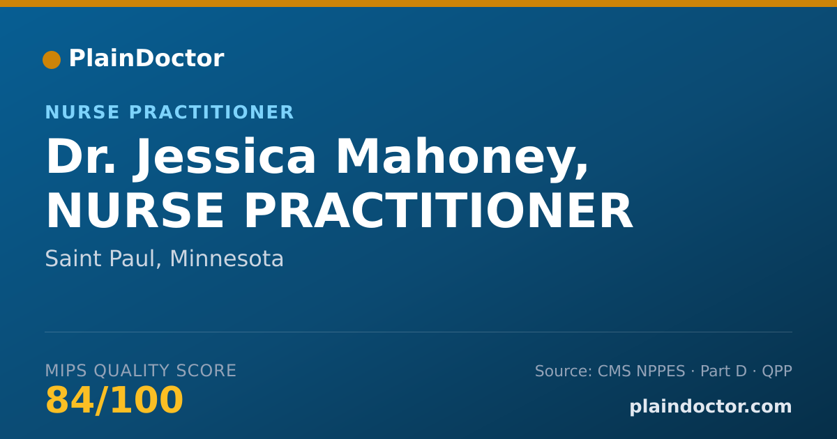 Shareable card for Jessica Mahoney, NURSE PRACTITIONER - Nurse Practitioner, Saint Paul, MN