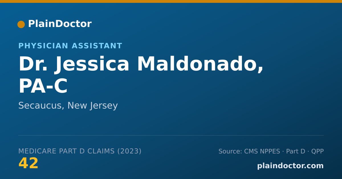 Shareable card for Jessica Maldonado, PA-C - Physician Assistant, Secaucus, NJ