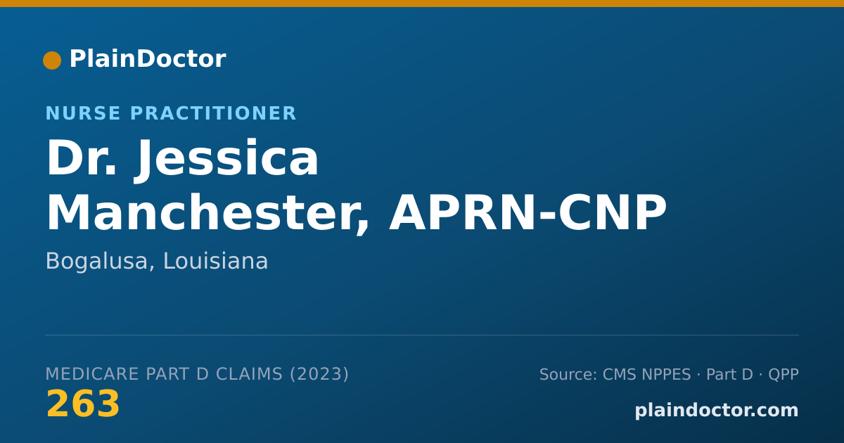 Shareable card for Jessica Manchester, APRN-CNP - Nurse Practitioner, Bogalusa, LA