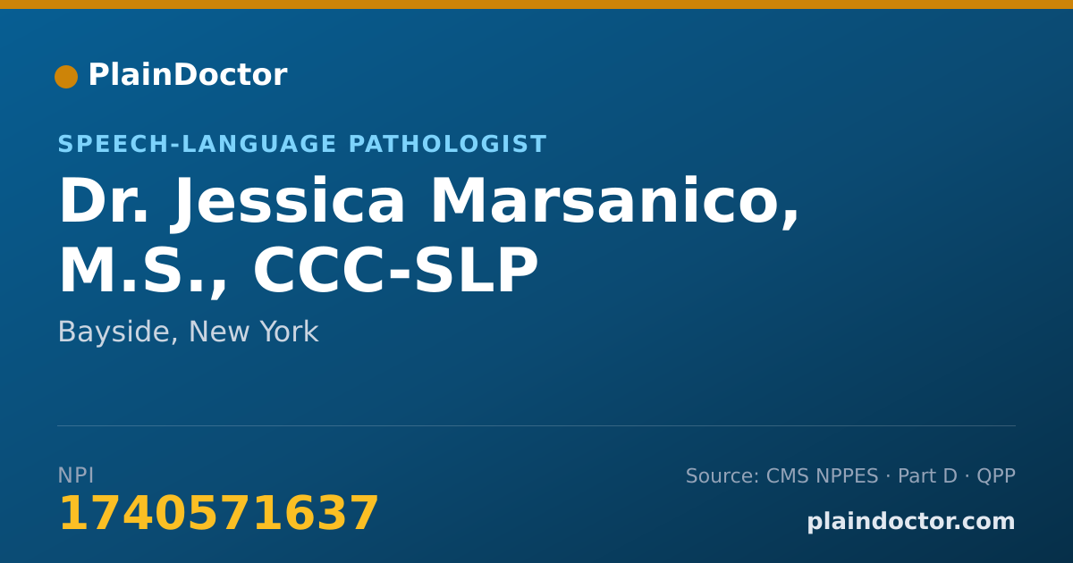 Shareable card for Jessica Marsanico, M.S., CCC-SLP - Speech-Language Pathologist, Bayside, NY