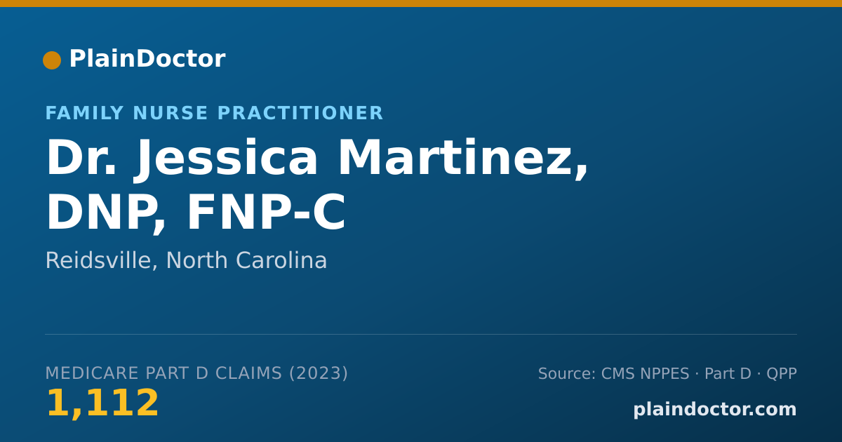 Shareable card for Jessica Martinez, DNP, FNP-C - Family Nurse Practitioner, Reidsville, NC