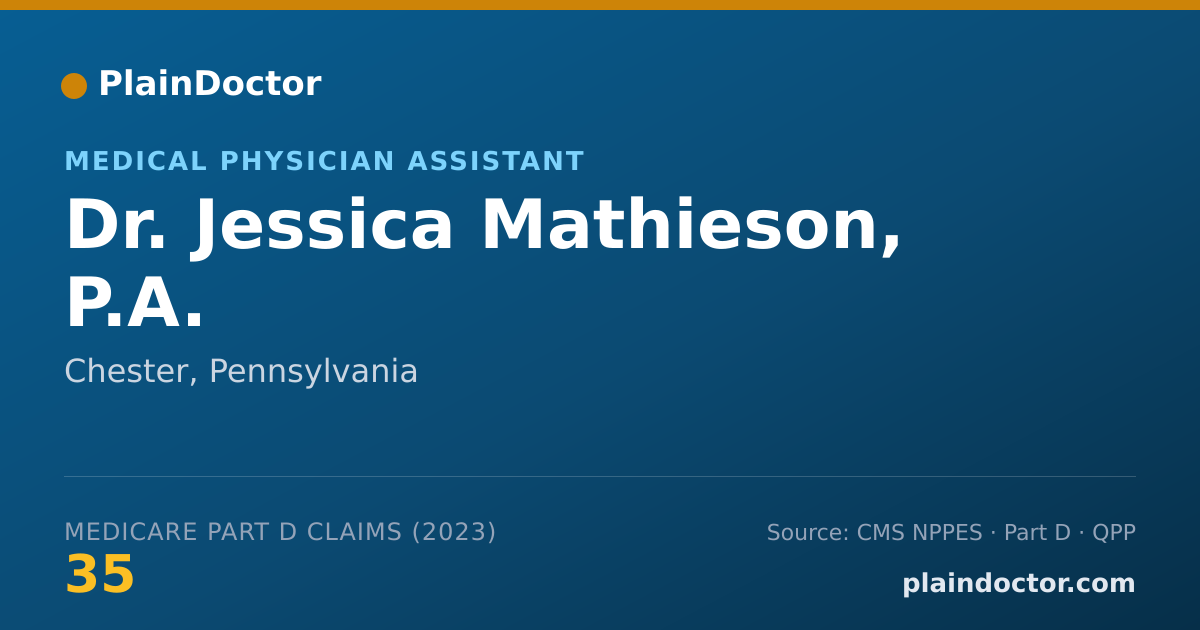 Shareable card for Jessica Mathieson, P.A. - Medical Physician Assistant, Chester, PA