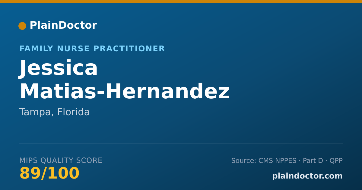 Shareable card for Jessica Matias-Hernandez - Family Nurse Practitioner, Tampa, FL