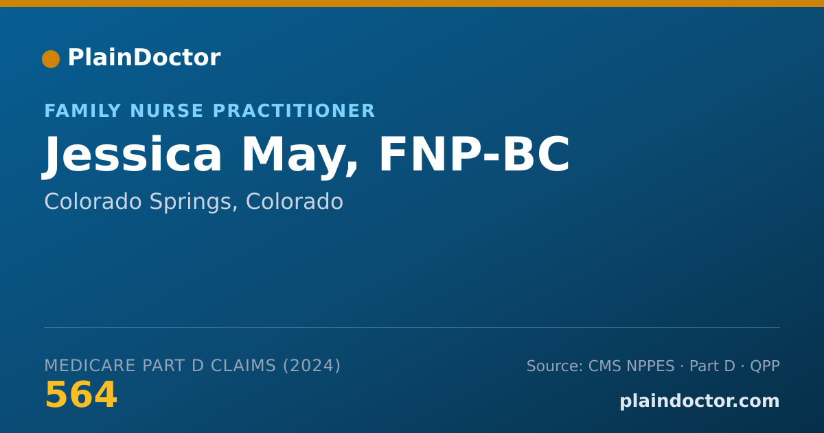 Shareable card for Jessica May, FNP-BC - Family Nurse Practitioner, Colorado Springs, CO