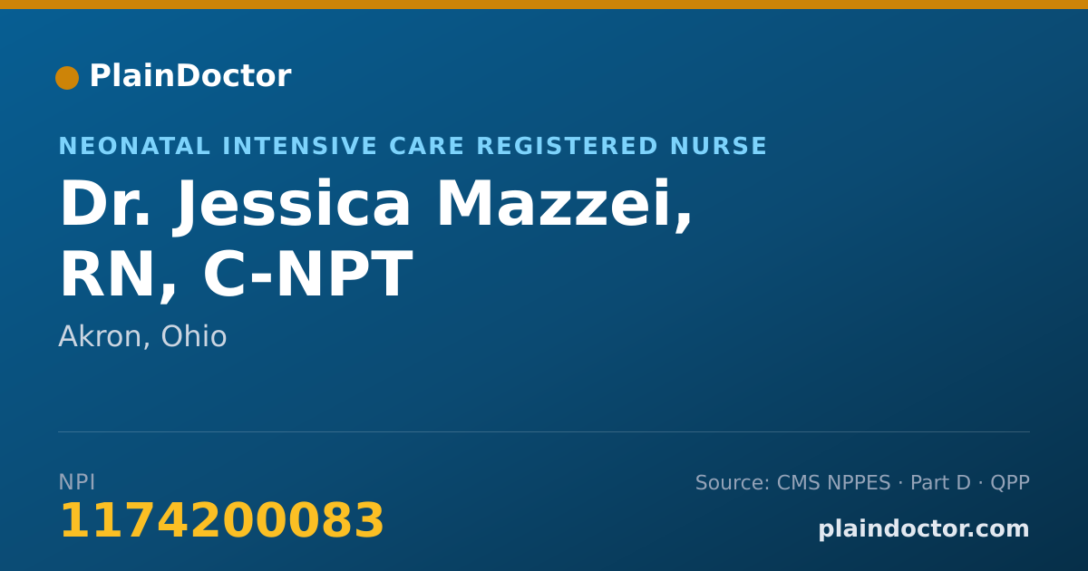 Shareable card for Jessica Mazzei, RN, C-NPT - Neonatal Intensive Care Registered Nurse, Akron, OH