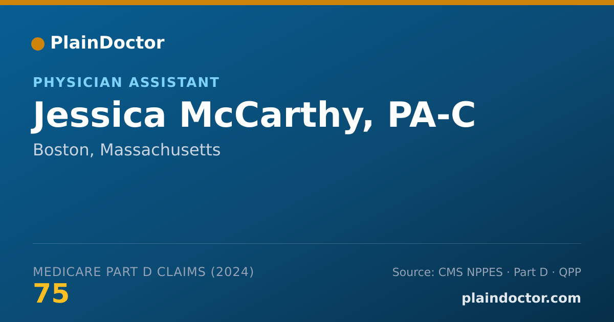 Shareable card for Jessica McCarthy, PA-C - Physician Assistant, Boston, MA