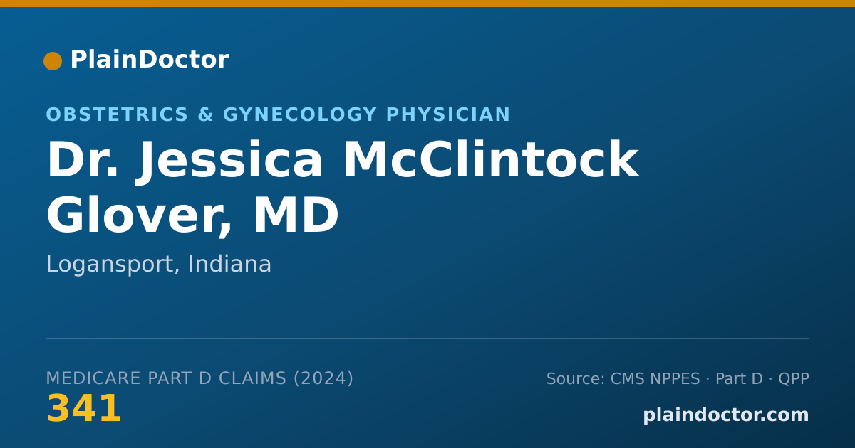 Shareable card for Jessica McClintock Glover, MD - Obstetrics & Gynecology Physician, Logansport, IN