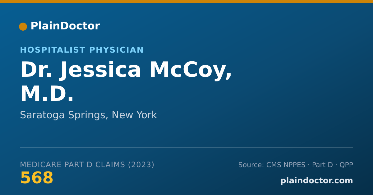 Shareable card for Jessica McCoy, M.D. - Hospitalist Physician, Saratoga Springs, NY