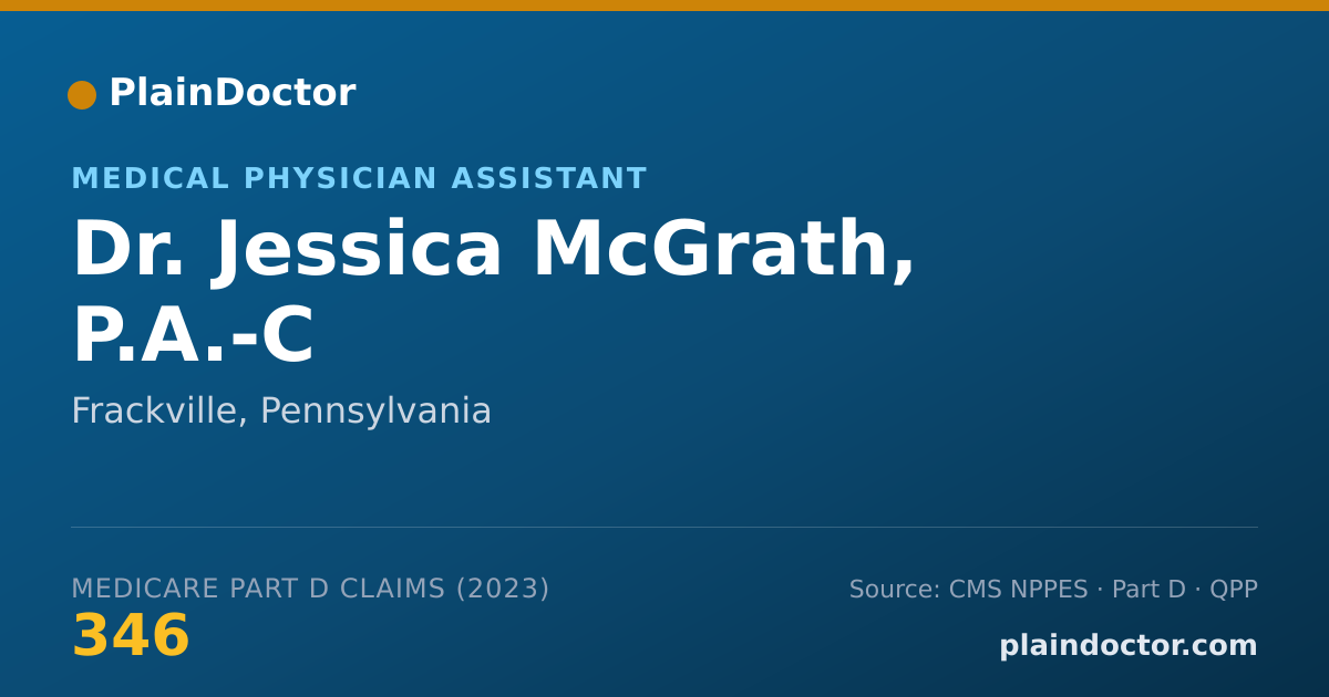 Shareable card for Jessica McGrath, P.A.-C - Medical Physician Assistant, Frackville, PA