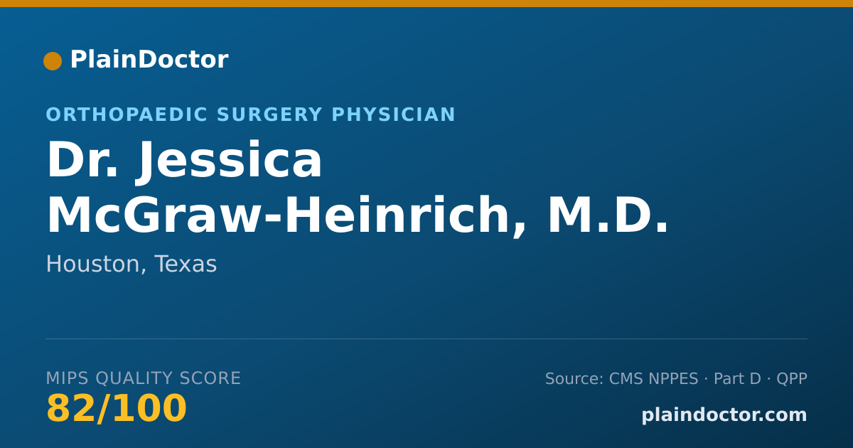 Shareable card for Jessica McGraw-Heinrich, M.D. - Orthopaedic Surgery Physician, Houston, TX