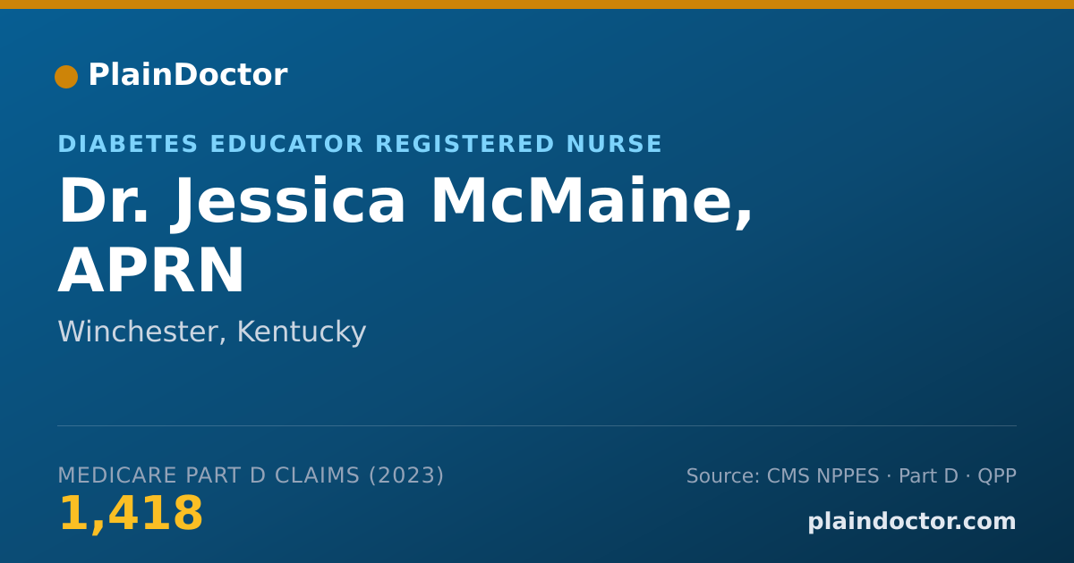 Shareable card for Jessica McMaine, APRN - Diabetes Educator Registered Nurse, Winchester, KY
