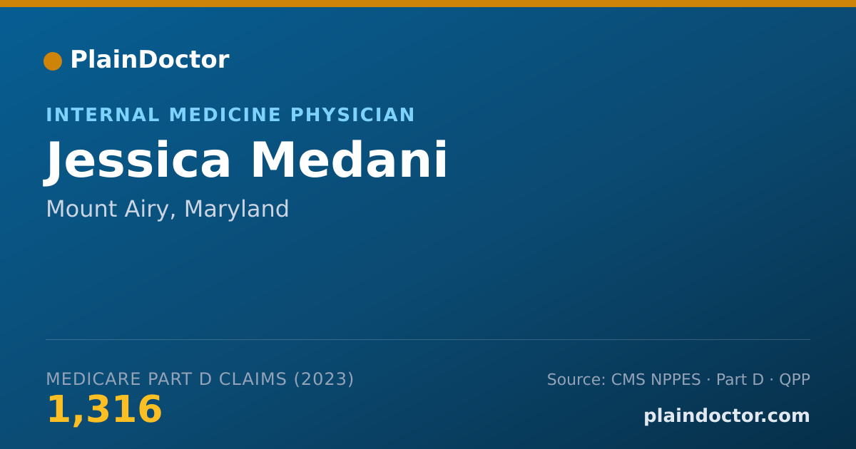 Shareable card for Jessica Medani - Internal Medicine Physician, Mount Airy, MD