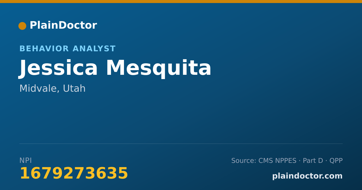 Shareable card for Jessica Mesquita - Behavior Analyst, Midvale, UT