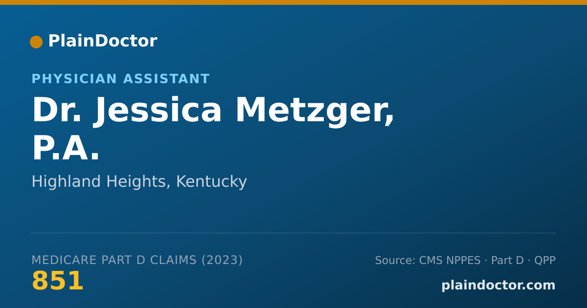 Shareable card for Jessica Metzger, P.A. - Physician Assistant, Highland Heights, KY