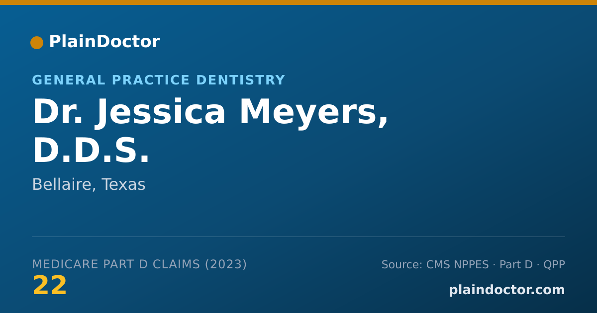 Shareable card for Jessica Meyers, D.D.S. - General Practice Dentistry, Bellaire, TX
