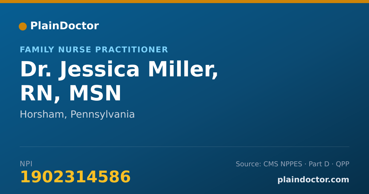 Shareable card for Jessica Miller, RN, MSN - Family Nurse Practitioner, Horsham, PA