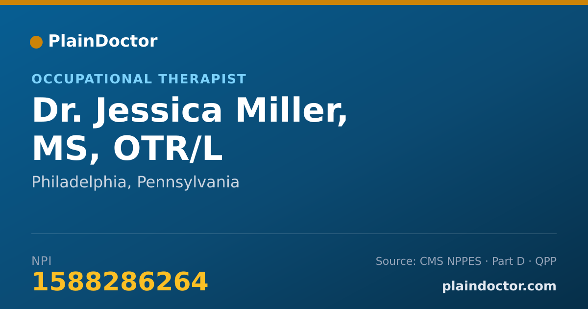 Shareable card for Jessica Miller, MS, OTR/L - Occupational Therapist, Philadelphia, PA