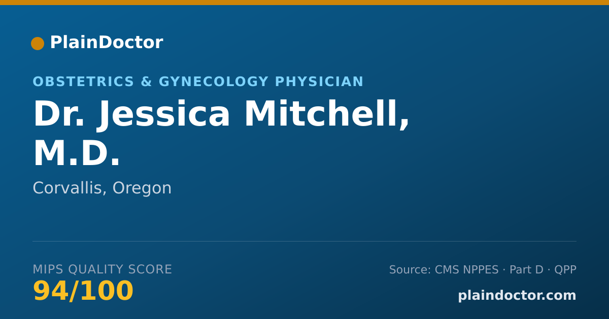 Shareable card for Jessica Mitchell, M.D. - Obstetrics & Gynecology Physician, Corvallis, OR