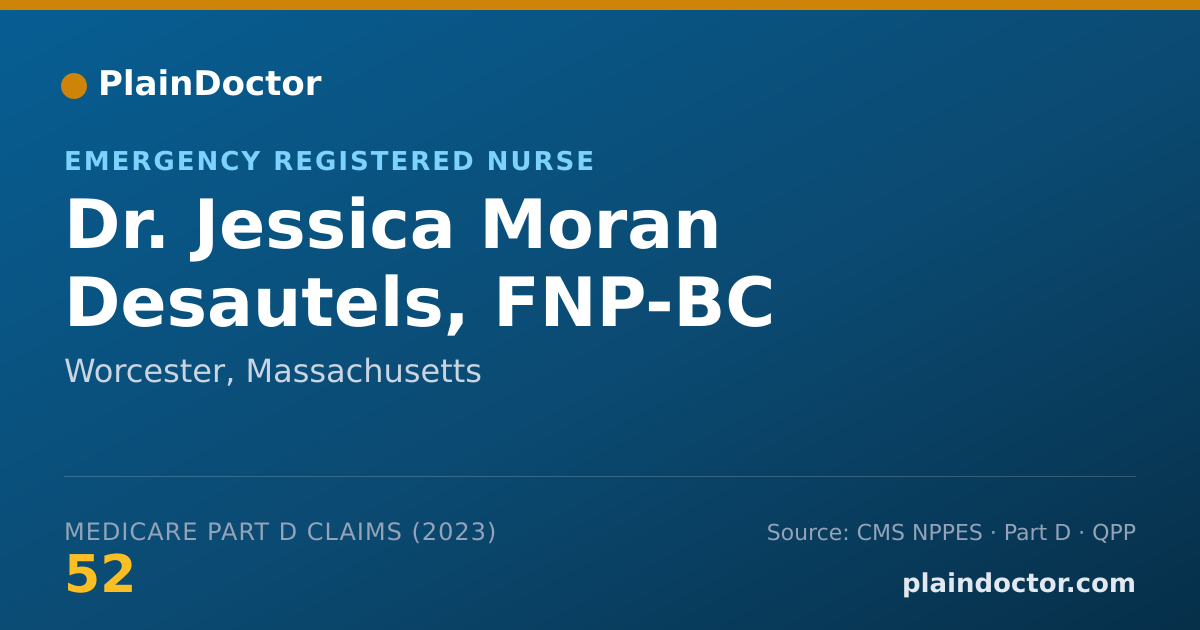 Shareable card for Jessica Moran Desautels, FNP-BC - Emergency Registered Nurse, Worcester, MA