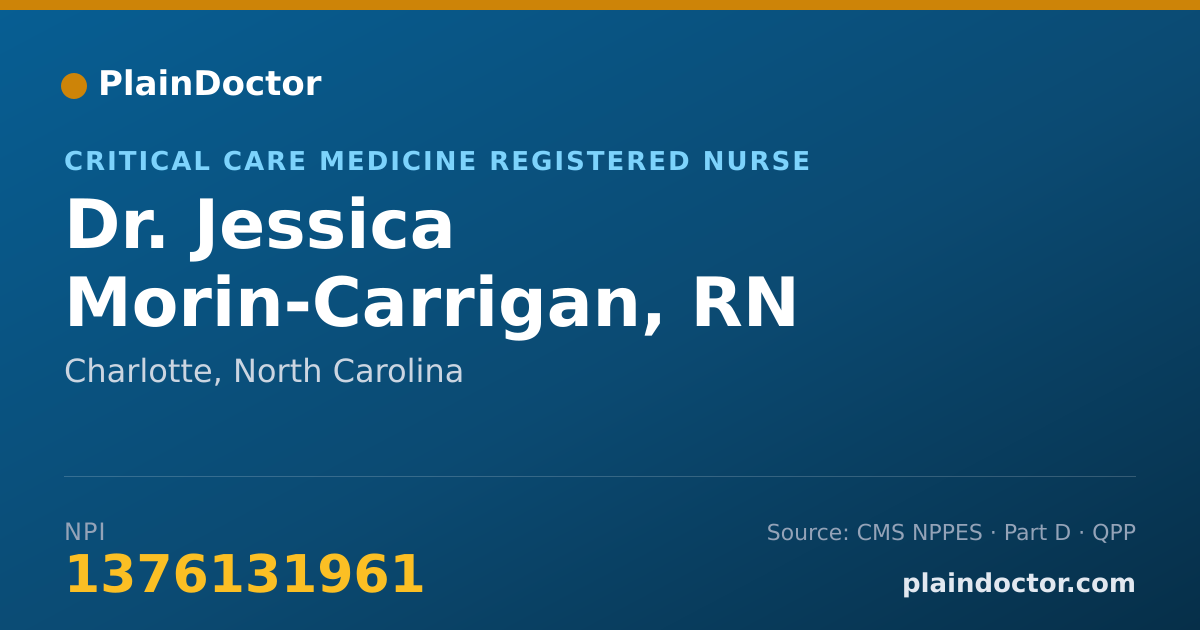 Shareable card for Jessica Morin-Carrigan, RN - Critical Care Medicine Registered Nurse, Charlotte, NC