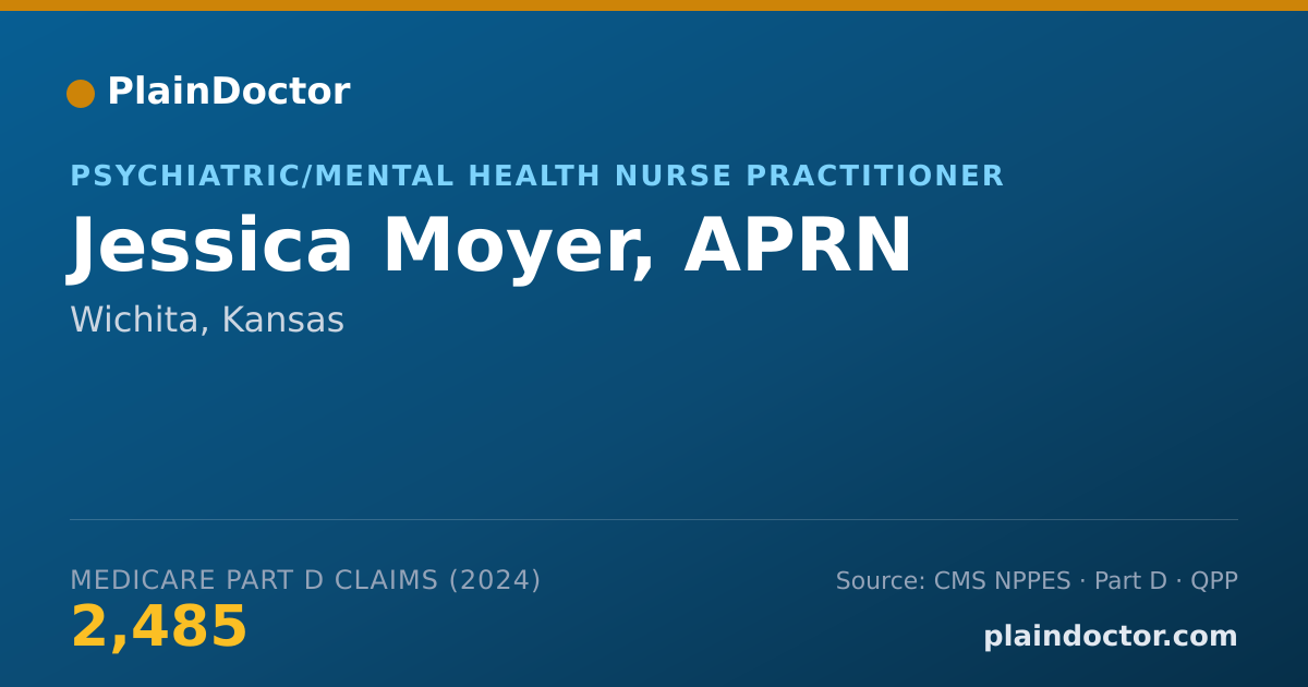 Shareable card for Jessica Moyer, APRN - Psychiatric/Mental Health Nurse Practitioner, Wichita, KS