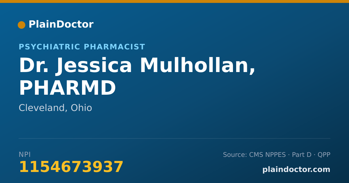 Shareable card for Jessica Mulhollan, PHARMD - Psychiatric Pharmacist, Cleveland, OH