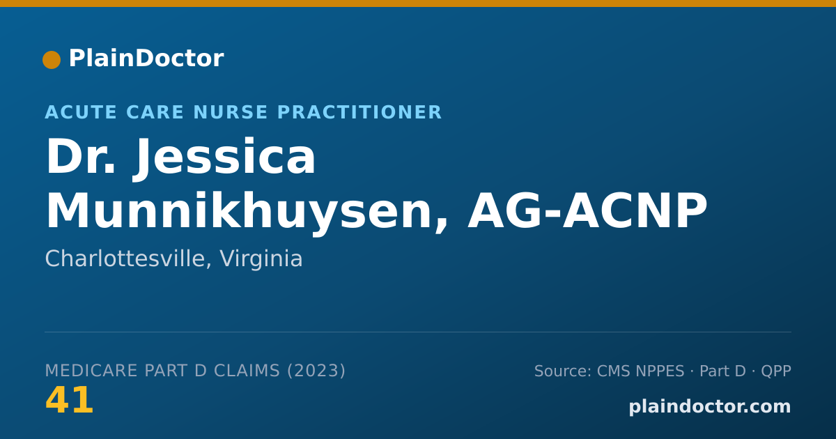 Shareable card for Jessica Munnikhuysen, AG-ACNP - Acute Care Nurse Practitioner, Charlottesville, VA