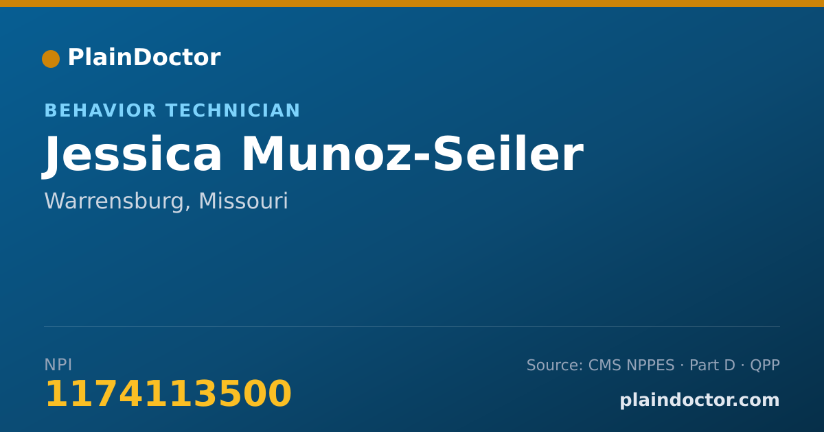 Shareable card for Jessica Munoz-Seiler - Behavior Technician, Warrensburg, MO